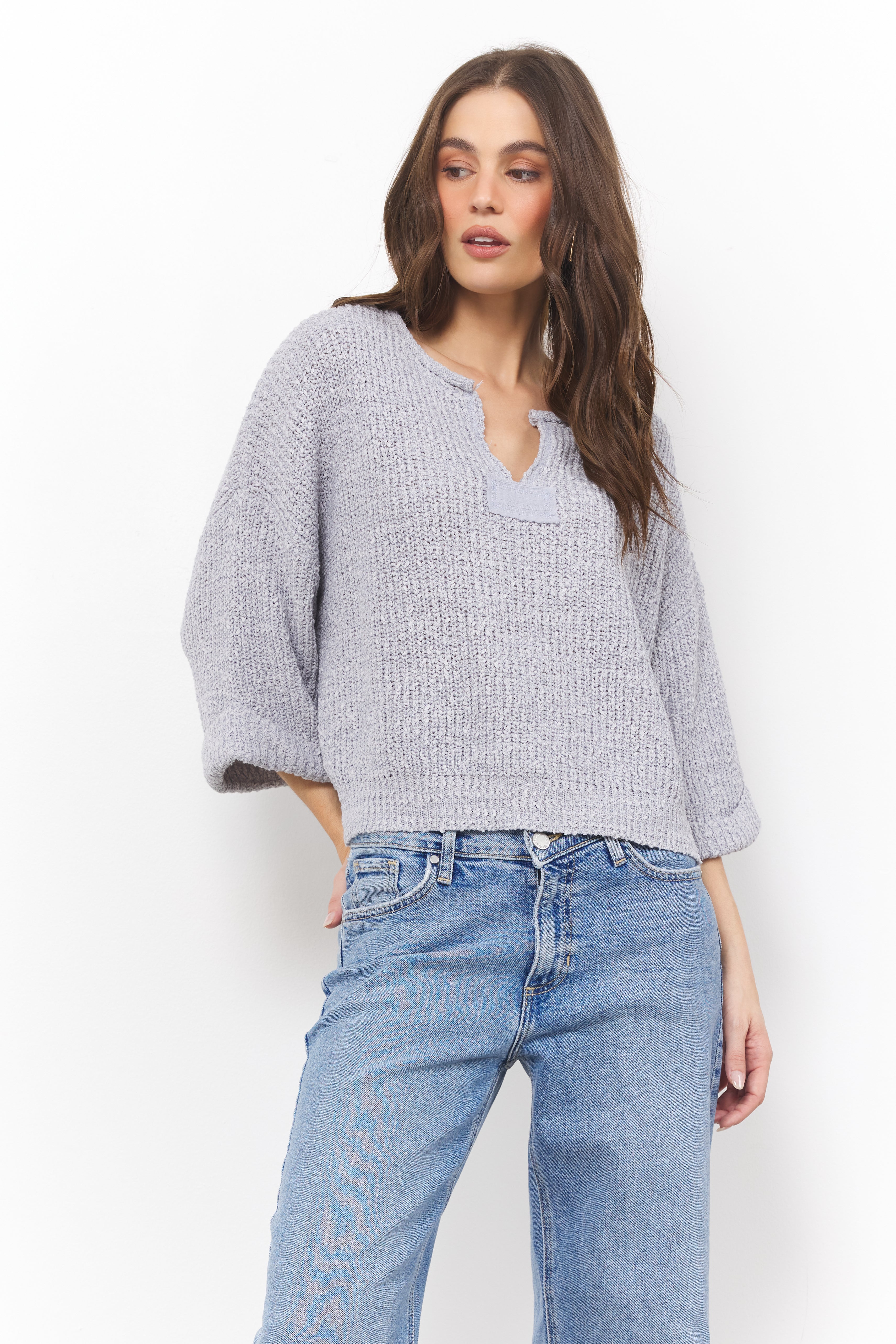 Loose The Attitude Dusty Blue Top - Bobbles & Lace