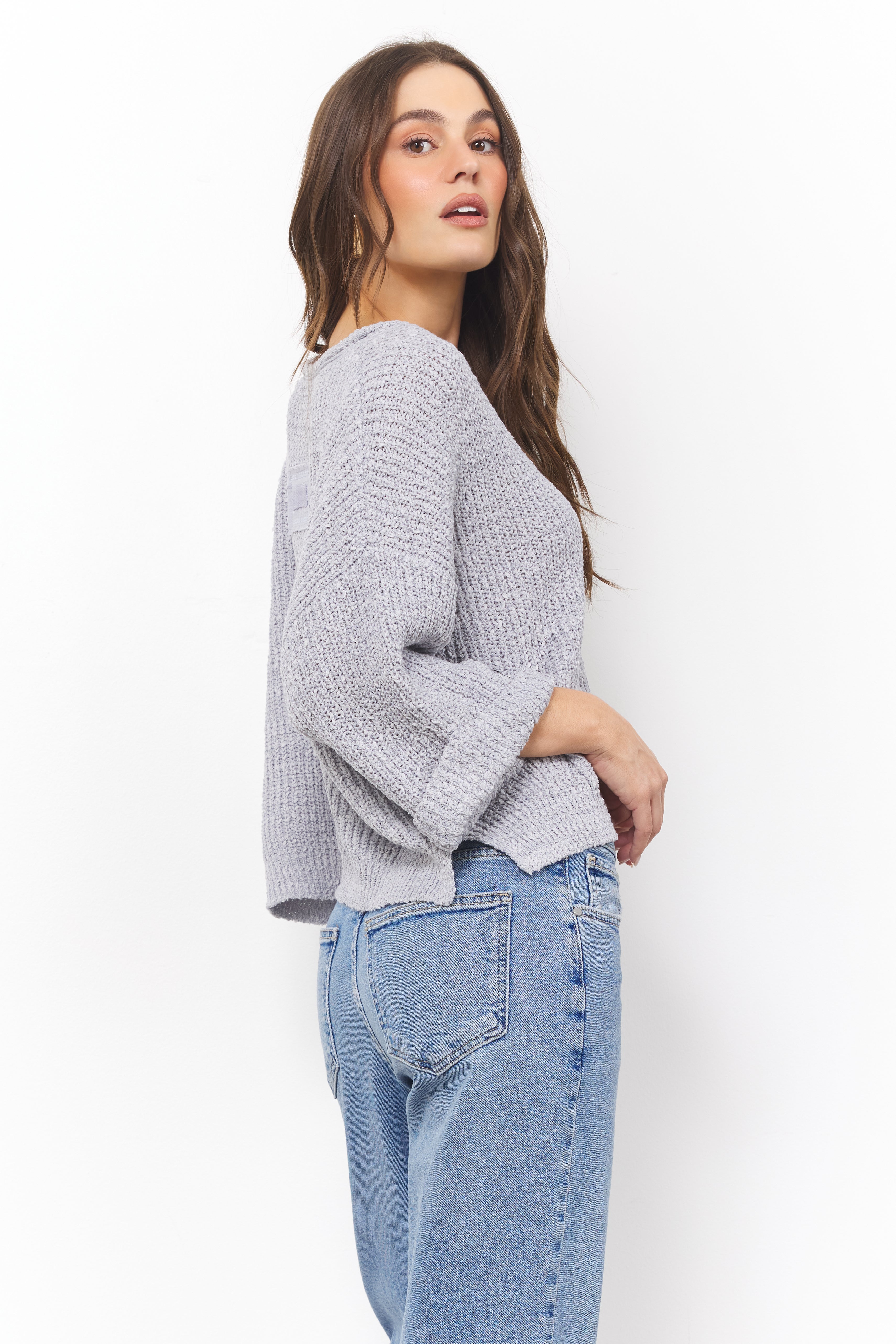 Loose The Attitude Dusty Blue Top - Bobbles & Lace