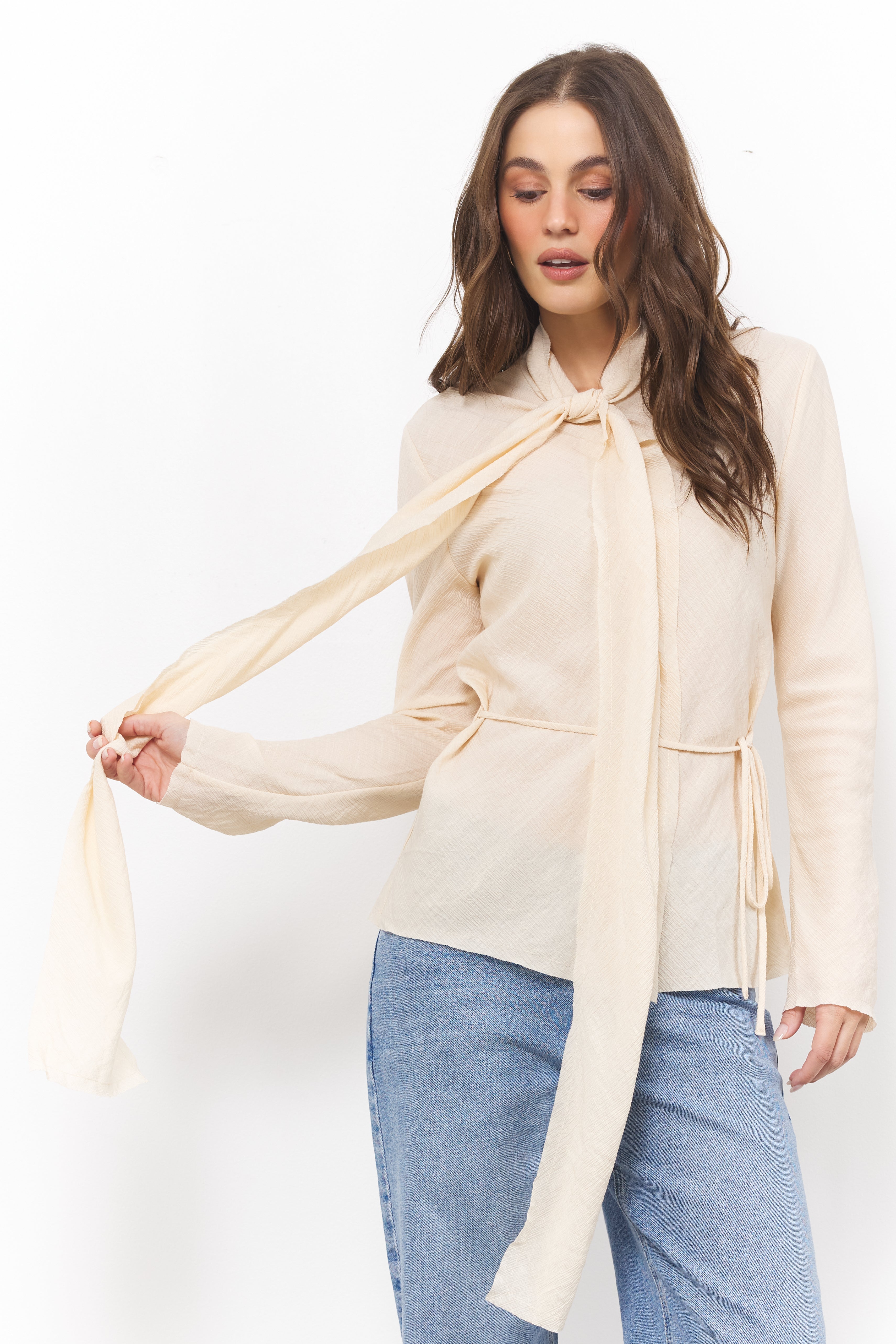 Adaline Bisque Top - Bobbles & Lace