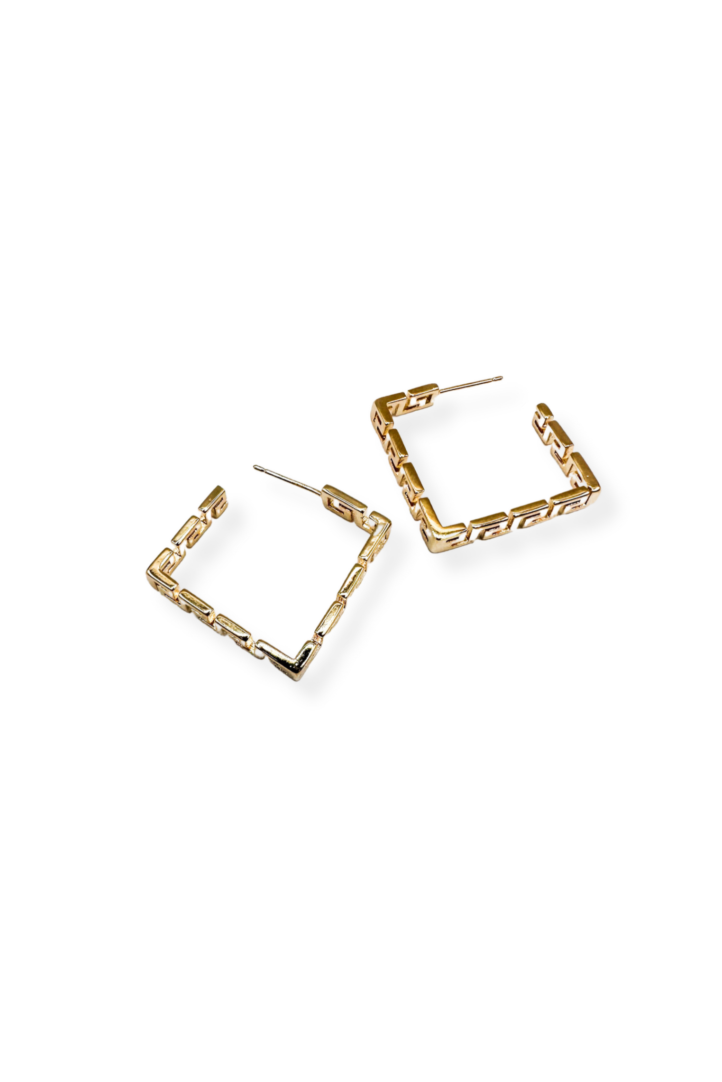 Don't Be A Square Gold Plated Hoops